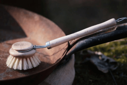 Szczotka do mycia naczyń z rączką (drewno bukowe + tampico)