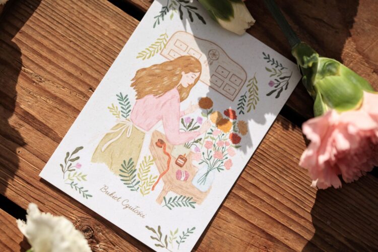 Kartka Bukiet Czułości - bilecik z miejscem na Twoje życzenia